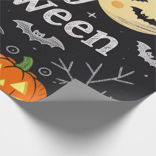 Cute Halloween Gift Wrap Cadeaupapier (Hoek)