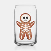 Cute Halloween Gingerbread Skeleton Cookie Blikvorm Glas (Achterkant)