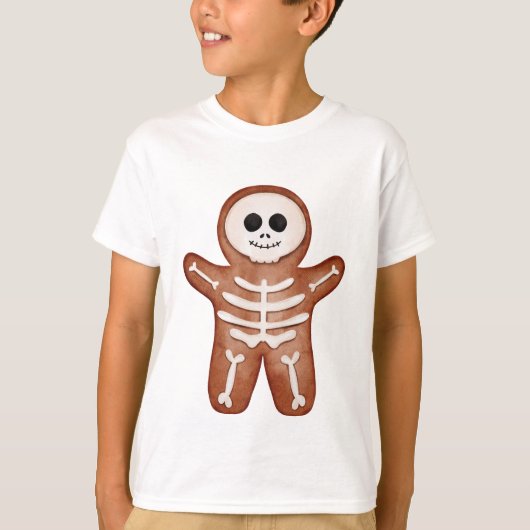 Cute Halloween Gingerbread Skeleton Cookie T-shirt (Voorkant)