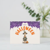 Cute Halloween Giraffe Wizard Happy Halloween Feestdagenkaart (Staand voorkant)