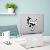Cute Halloween Girl Sticker – Fun Spooky Design fo (Laptop op bureau)