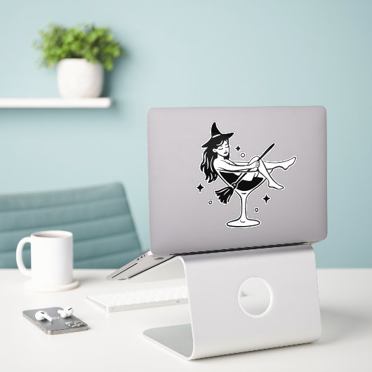 Cute Halloween Girl Sticker – Fun Spooky Design fo (Laptop op bureau)