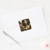 Cute Halloween Girl Vierkante Sticker (Envelop)