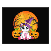 Cute Halloween Girls Witchy Unicorn Halloween Foto Afdruk (Voorkant)