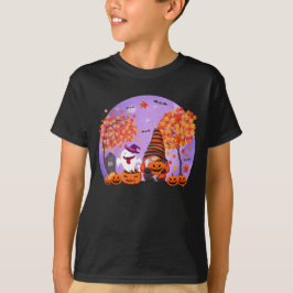 Cute Halloween Gnome and Ghost Boy's T-Shirt