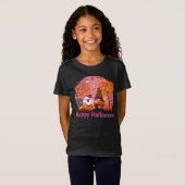 Cute Halloween Gnome and Ghost with Text Girl's T-shirt (Voorkant volledig)