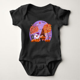 Cute Halloween Gnome en Ghost Baby Bodysuit