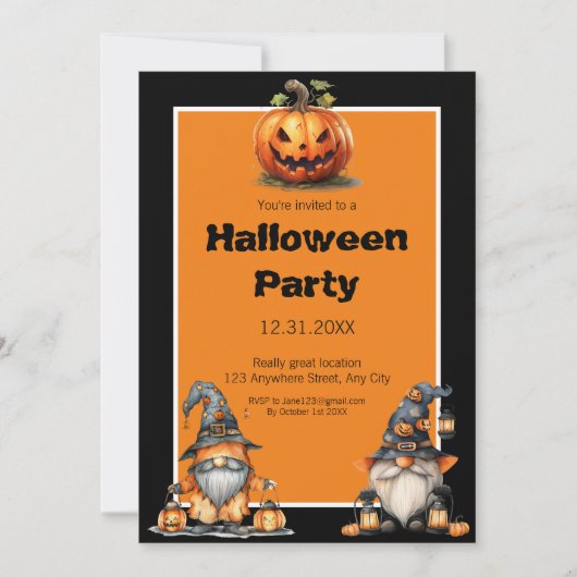 Cute Halloween Gnome Kaart (Voorkant)