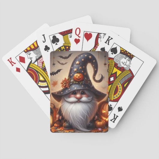 Cute Halloween Gnome Pokerkaarten (Achterkant)