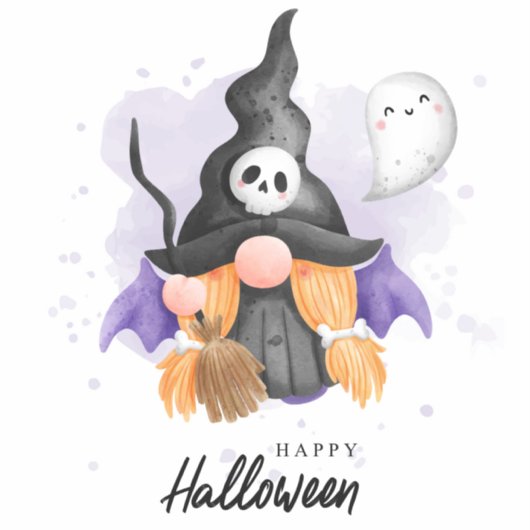 Cute Halloween Gnome Sticker (Voorkant)
