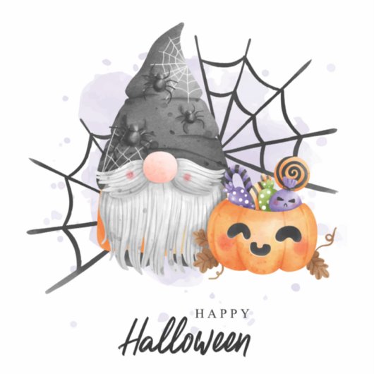 Cute Halloween Gnome Sticker (Voorkant)