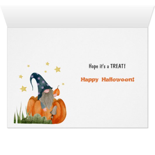 Cute Halloween Gnome Trick or treat (Binenzijde Horizontaal (Onderkant))