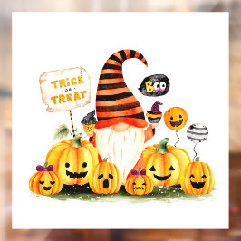 Cute Halloween Gnome Window Cling Raamsticker