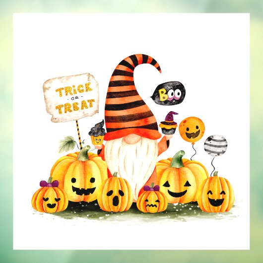 Cute Halloween Gnome Window Cling Raamsticker (Vel 3)