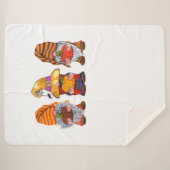 Cute Halloween Gnomes Autumn Pumpkins Herfst Holid Sherpa Deken (Voorkant (horizontaal))