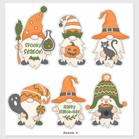 Cute Halloween Gnomes Sticker (Vel)