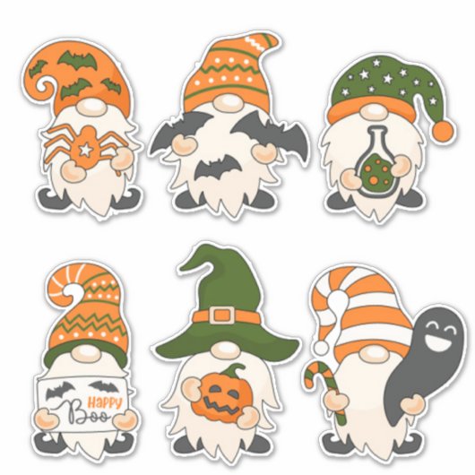 Cute Halloween Gnomes Sticker (Voorkant)