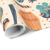 Cute Halloween Gravestone & Cauldrons Cadeaupapier (Rol Hoek)