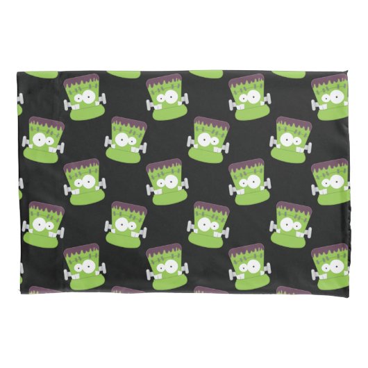 Cute Halloween Green Frankenstein Monster Pattern Kussensloop (Voorkant)