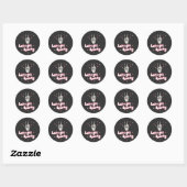 Cute Halloween Groovy Skeleton Ronde Sticker (Vel)