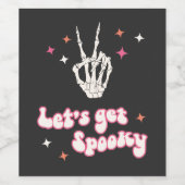 Cute Halloween Groovy Skeleton Wijn Etiket (Enkel label)