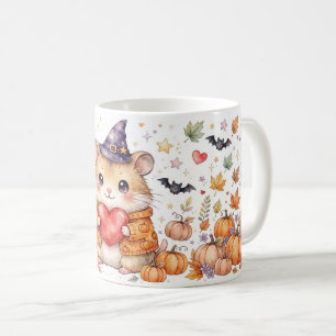 Cute Halloween Hamster Heks Pompoen Mok
