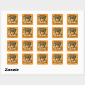 Cute Halloween Hamster Snack Party Vierkante Sticker (Vel)