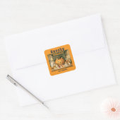 Cute Halloween Hamster Snack Party Vierkante Sticker (Envelop)