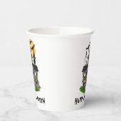 Cute Halloween haunted house en kleine heks Papieren Bekers (Links)