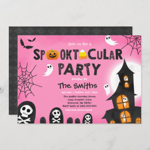 Cute Halloween Haunted House Spooktacular Kaart