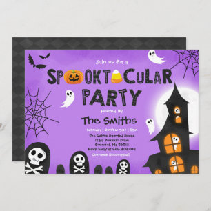 Cute Halloween Haunted House Spooktacular Kaart