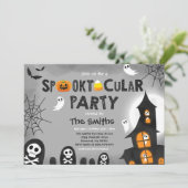 Cute Halloween Haunted House Spooktacular Kaart (Staand voorkant)