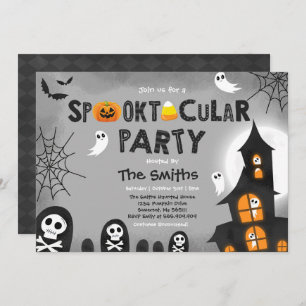 Cute Halloween Haunted House Spooktacular Kaart