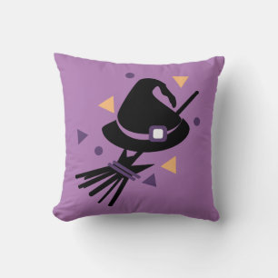 Cute Halloween Heksenbezem Confetti Kussen