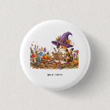 Cute Halloween Heksenkat Kruidenleer Aangepaste Ju