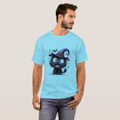 Cute Halloween Heksenkat Pompoen Hoed Sticker ✨🐾� T-shirt (Voorkant volledig)