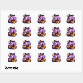 Cute Halloween Heksenmeisje Pompoen Sticker (Vel)