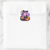 Cute Halloween Heksenmeisje Pompoen Sticker (Tas)