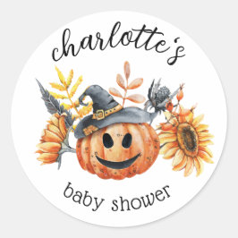 Cute Halloween Herfst Autumn Pumpkin Baby shower Ronde Sticker