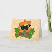 Cute Halloween Herfst Pug Pugkin Pumpkin Patch Kaart (Voorkant)