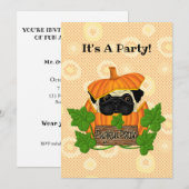 Cute Halloween Herfst Pug Pugkin Pumpkin Patch Kaart (Voorkant / Achterkant)