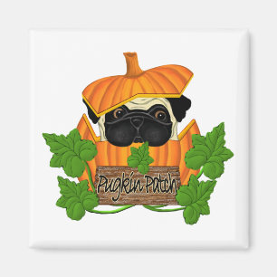 Cute Halloween Herfst Pug Pugkin Pumpkin Patch Magneet