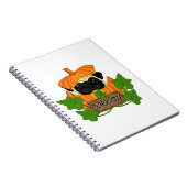 Cute Halloween Herfst Pug Pugkin Pumpkin Patch Notitieboek (Rechterzijde)