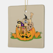Cute Halloween-honden in een pompoen Keramisch Ornament (Links)
