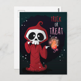 Cute Halloween Hooded Skeleton Briefkaart
