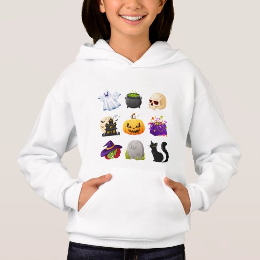 Cute Halloween Hoodie for Kids – Spooky Fun Ghost, (Voorkant)
