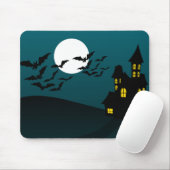 Cute Halloween House met vleermuizen Muismat (Met muis)