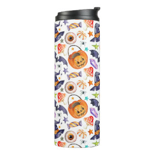 Cute Halloween illustratie Verpakking Papier Bath Thermosbeker