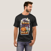 Cute Halloween illustration with ghost pumpkin spi T-shirt (Voorkant volledig)