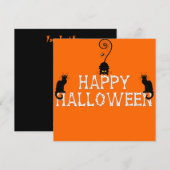 Cute Halloween Invitation Kaart (Voorkant / Achterkant)